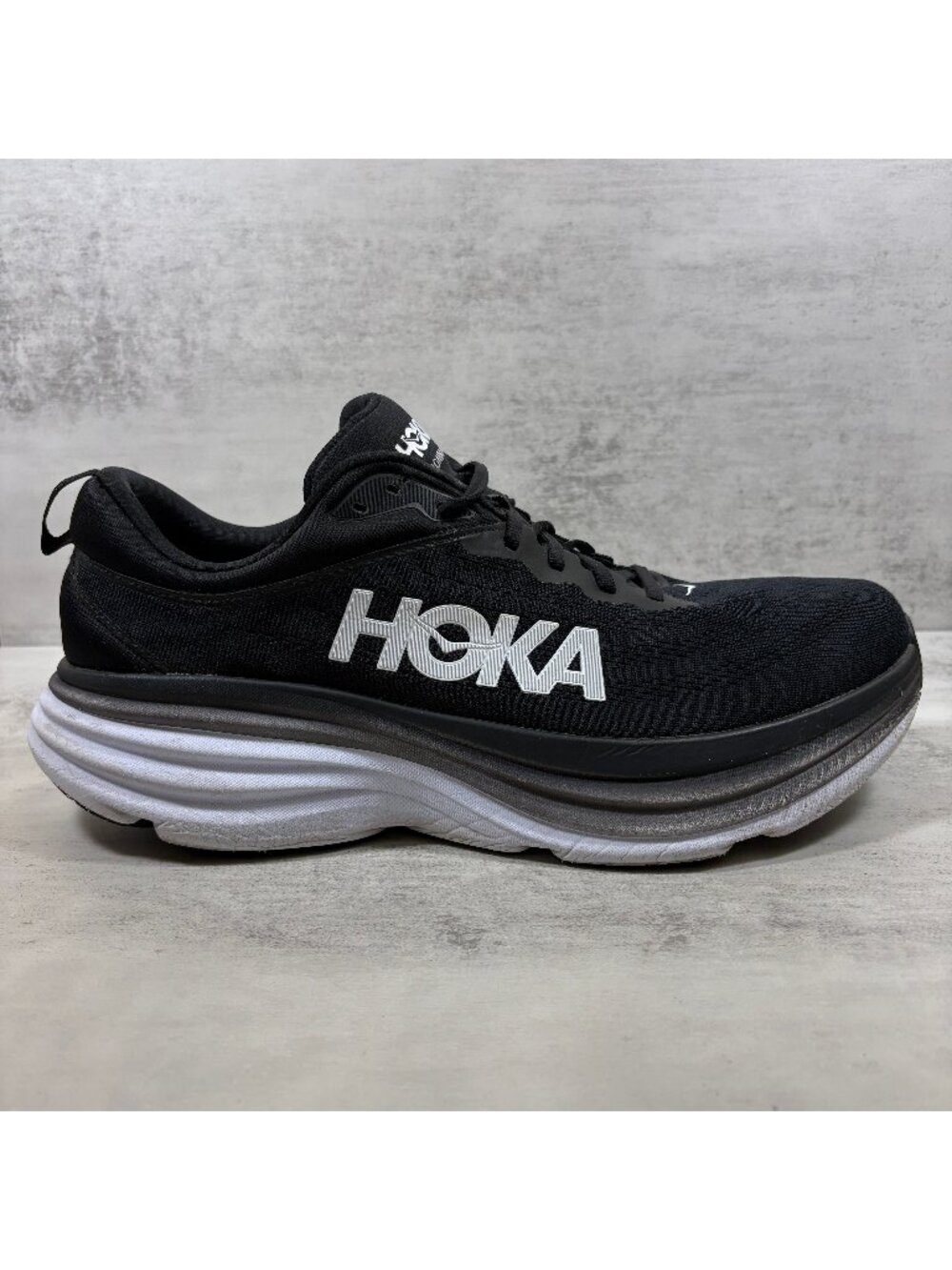 Hoka One One Bondi 8 Running Shoes - Men's Size 14 D - Black - Picture 4 of 12